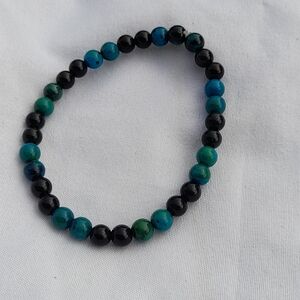 Black and Blue Beaded Bracelet